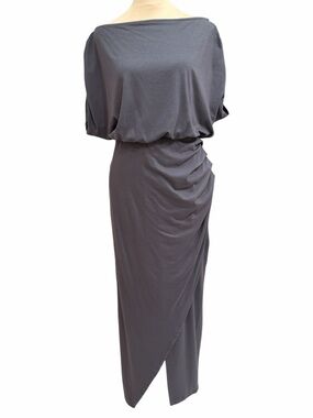 Cowl Neck Ruched sleeve maxi dress